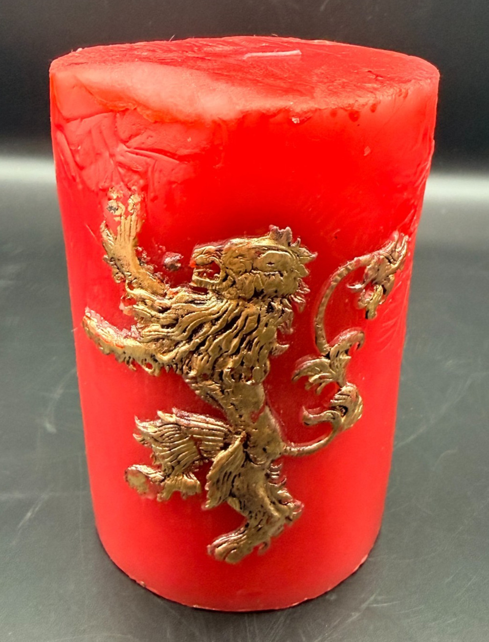 Game Of Thrones House of Lannister 6" Sculpted Lion Insignia Candle Red NWT HBO
